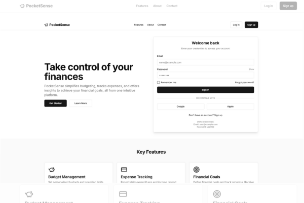 PocketSense - Personal Budgeting Management System<